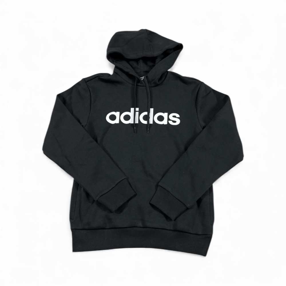 adidas Black Hoodie with White Logo